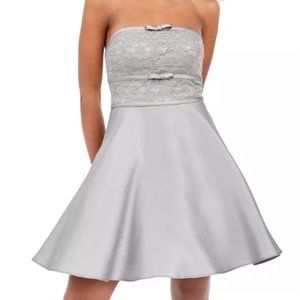 NEW! City Studio Gray Strapless Party Dress - 9